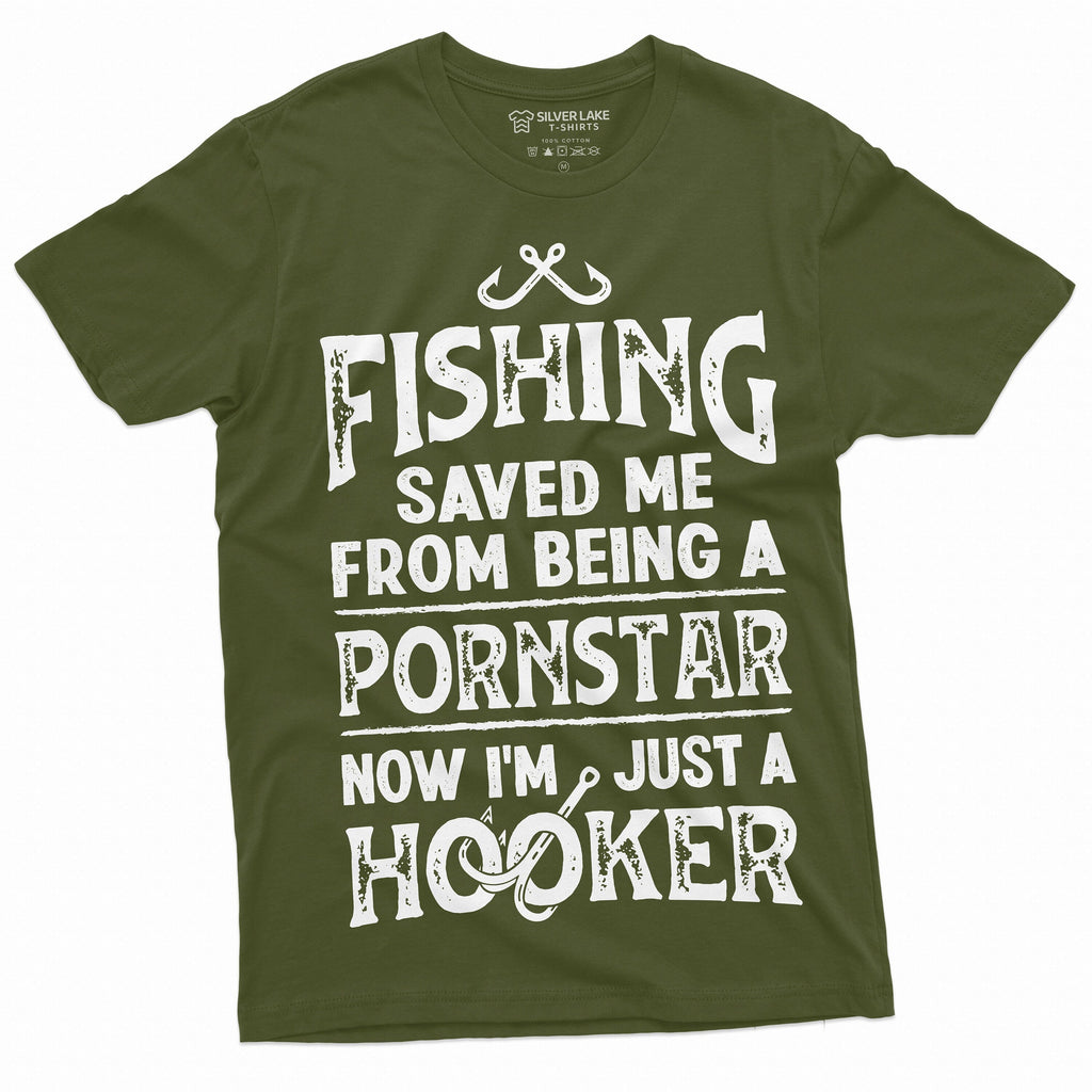 Mens Fishing Saved me from Being a Pornstar Funny T Shirt product image 1