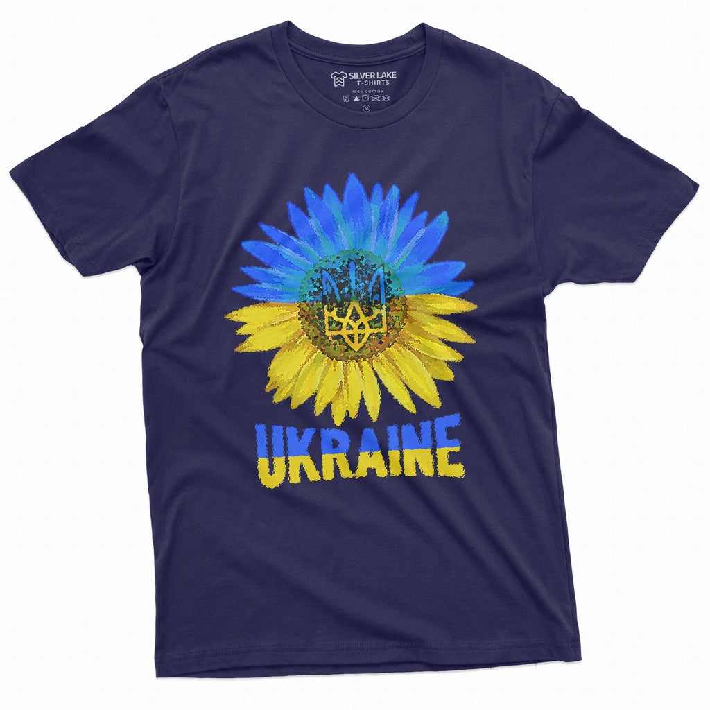 Men's Sunflower Ukraine Support T-shirt Logo Trident Blue product image 8
