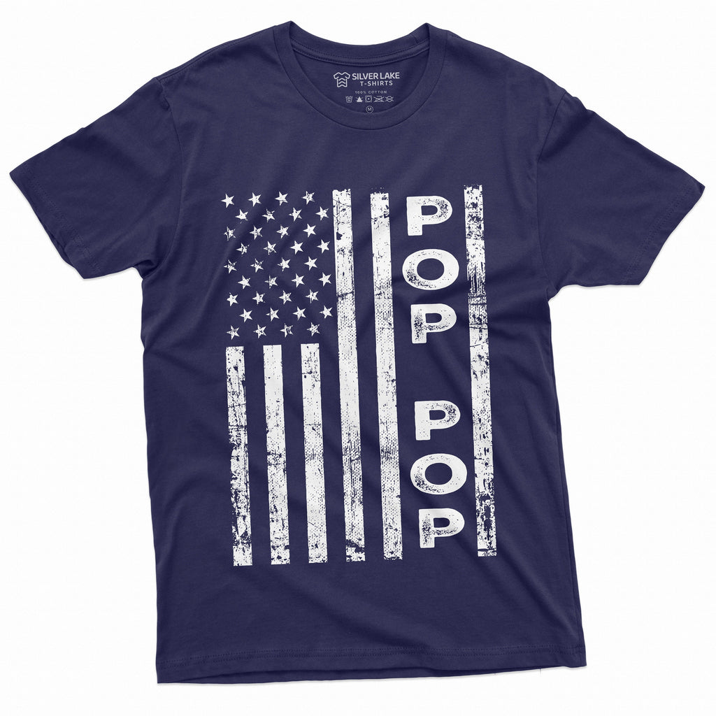 Men's Pop US flag Tee Shirt Poppop Fathers day 4th of July product image 4