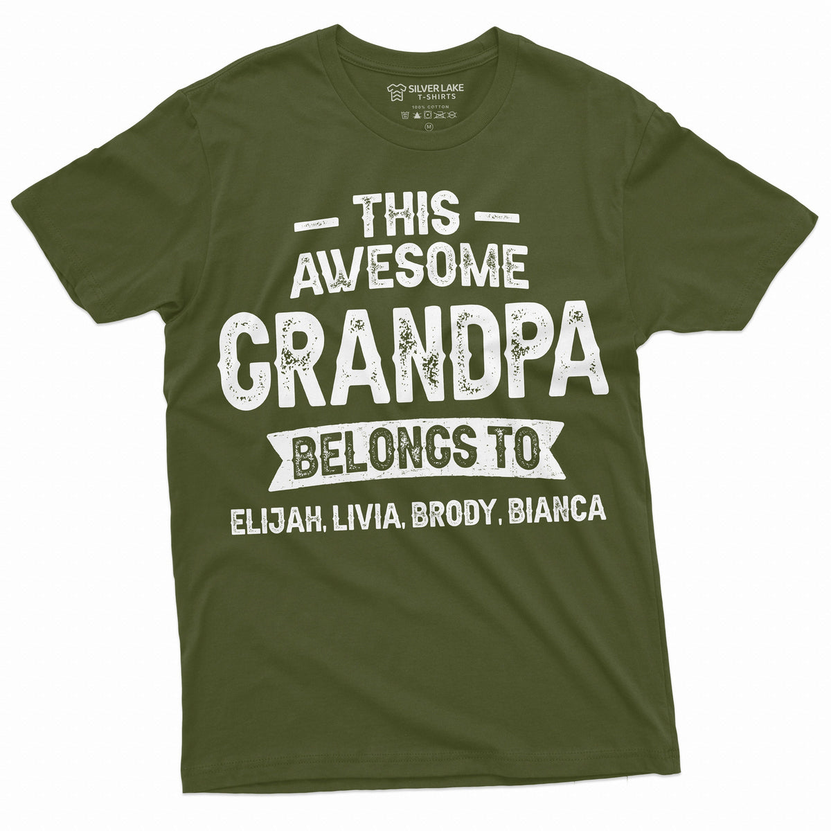 Men's Grandpa T-shirt Grandfather Custom Grandkids Names product image 5