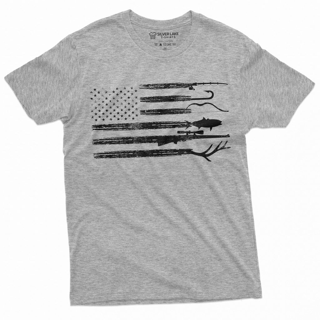 Men's Hunting Fishing Shirt USA Flag Nature Camo Father Dad product image 4