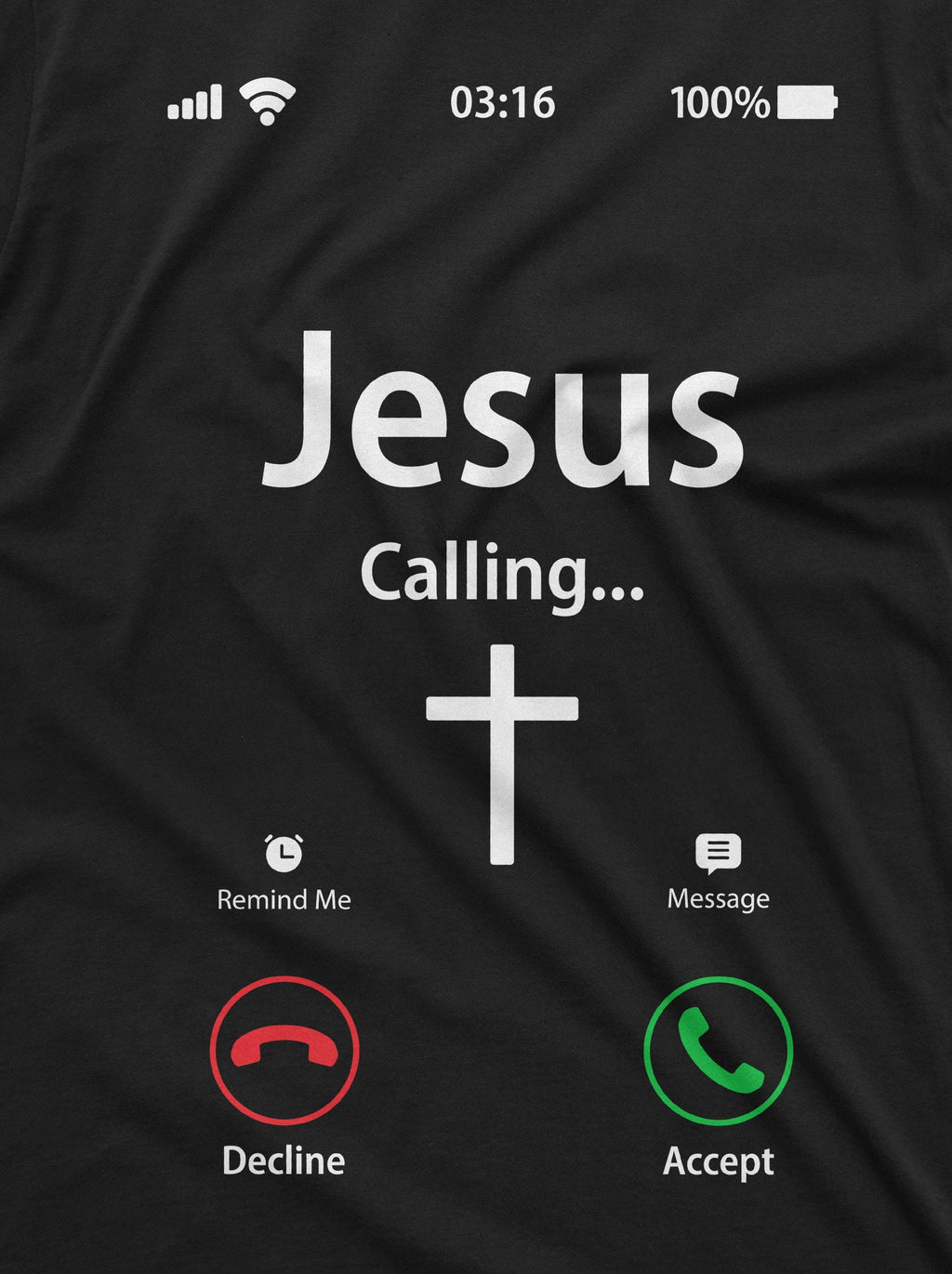 Jesus Calling Accept Decline Phone Menu Tee Shirt Church product image 6