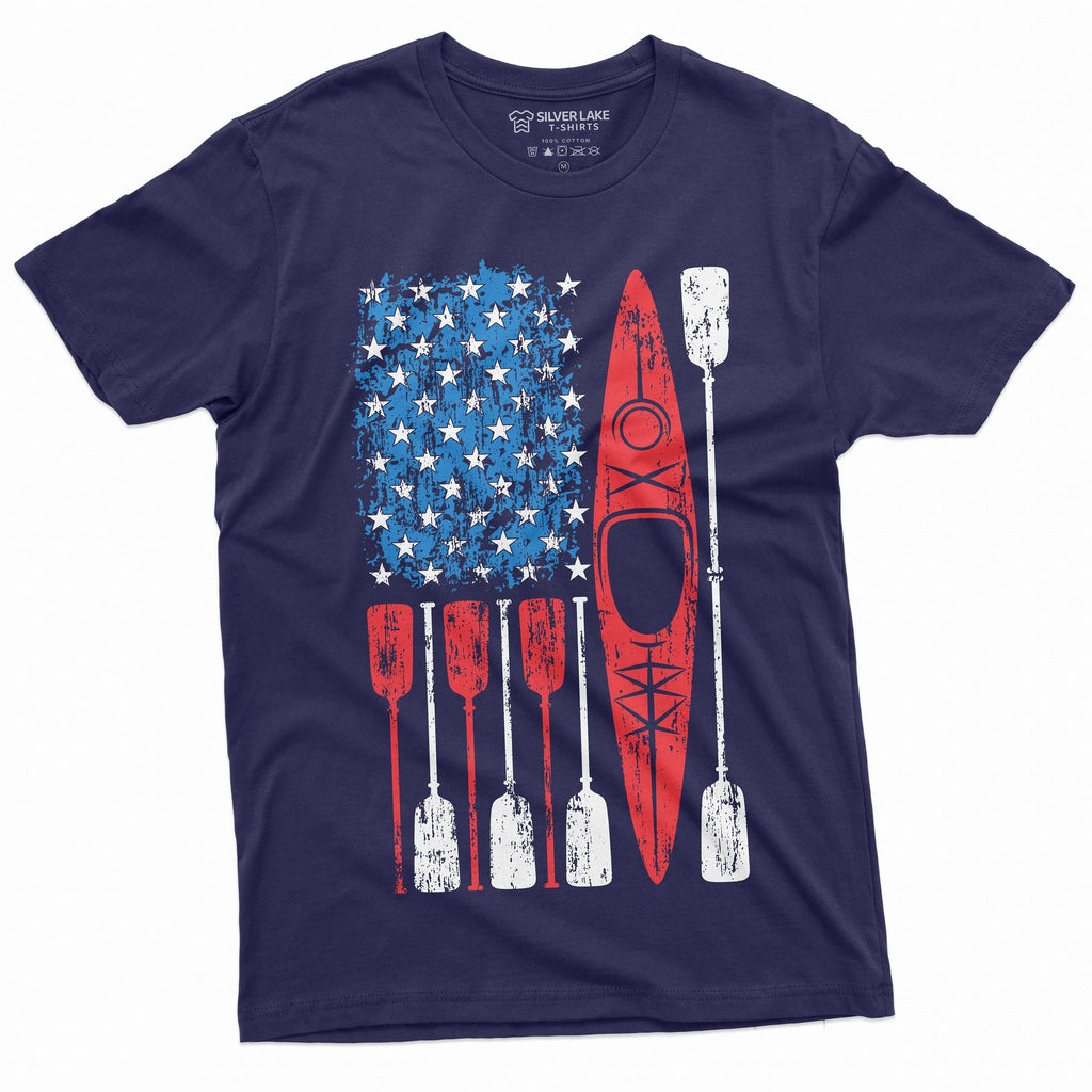 US Flag Kayaking T-shirt Kayak Sports Unisex Mens Womens product image 1