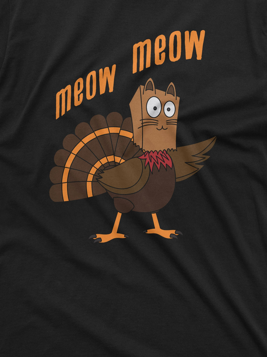 Meow Funny Thanksgiving T-shirt Turkey Cat Humor Dinner product image 2