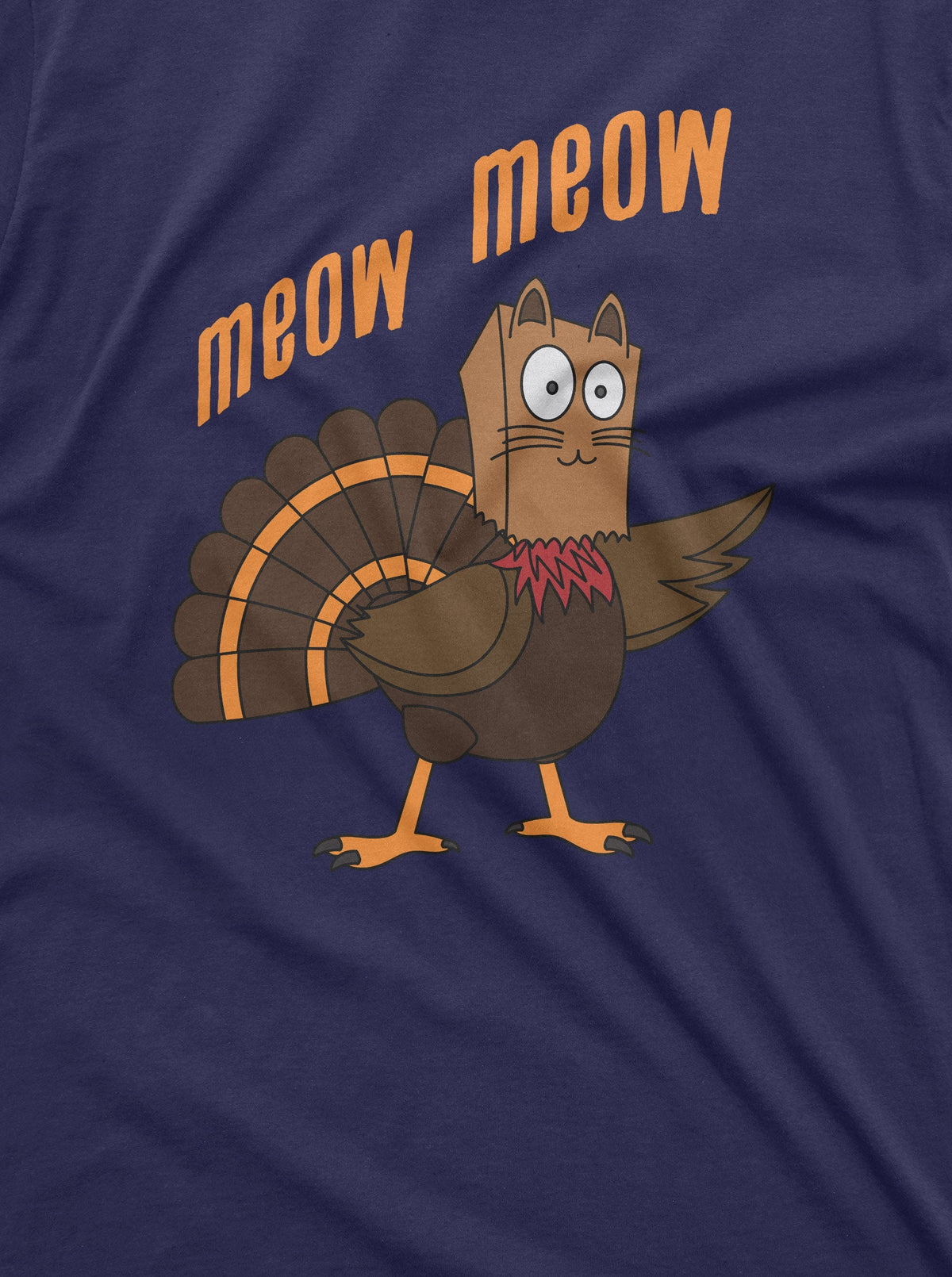 Meow Funny Thanksgiving T-shirt Turkey Cat Humor Dinner product image 5