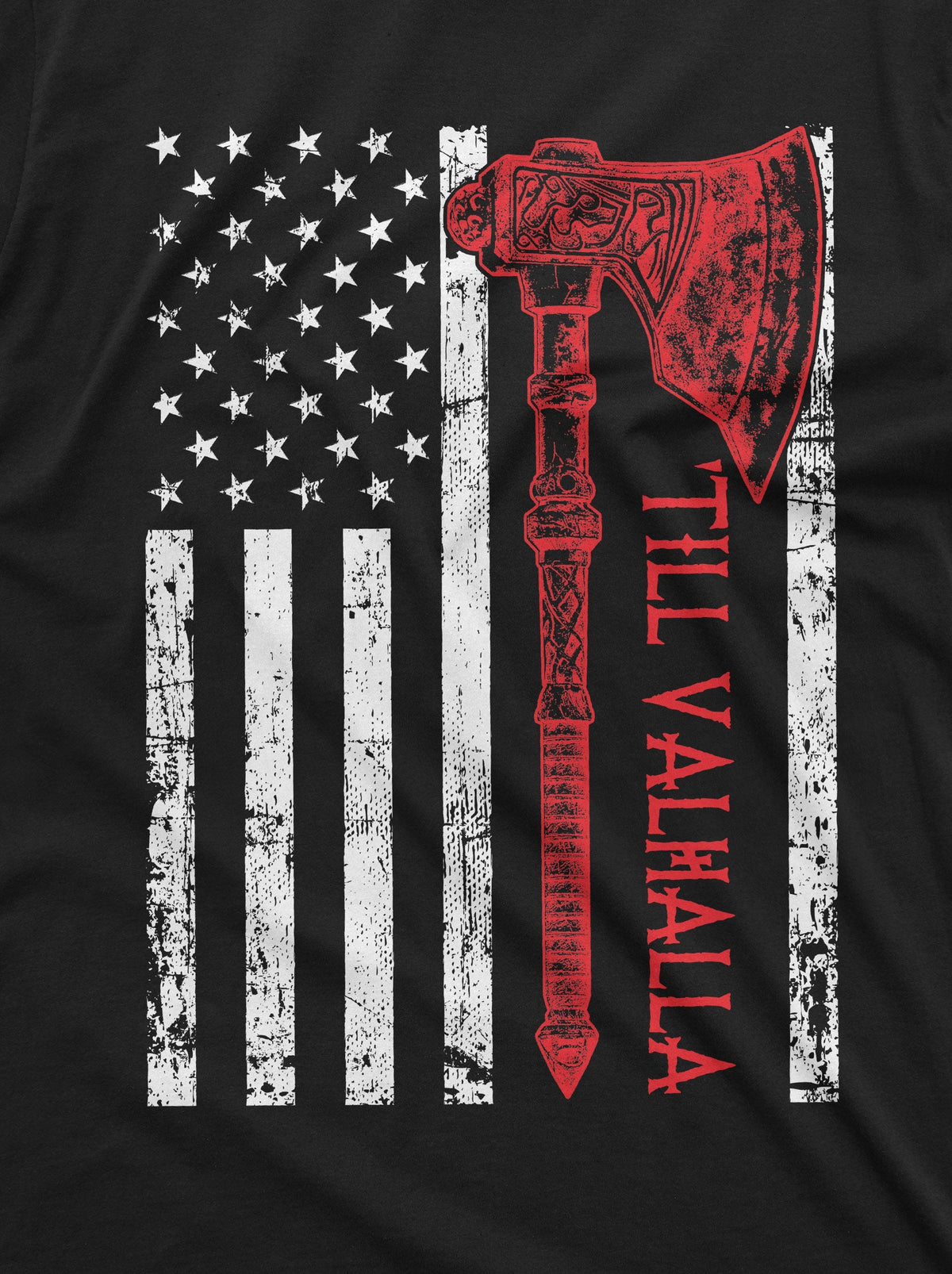 Men's Viking Till Valhalla USA Flag T-shirt American with product image 4