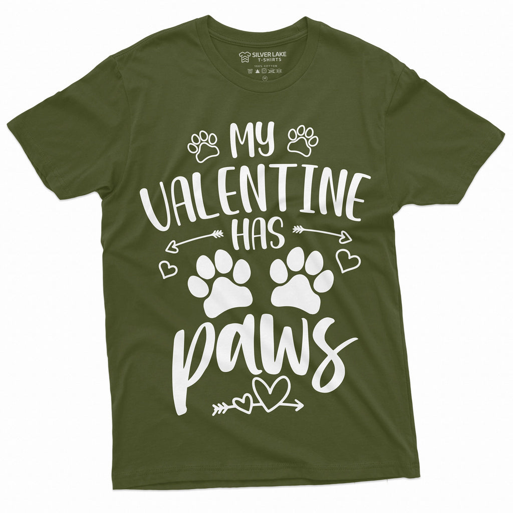 My Valentine Has Paws Dog Cat Person T-shirt Pet Lover product image 2
