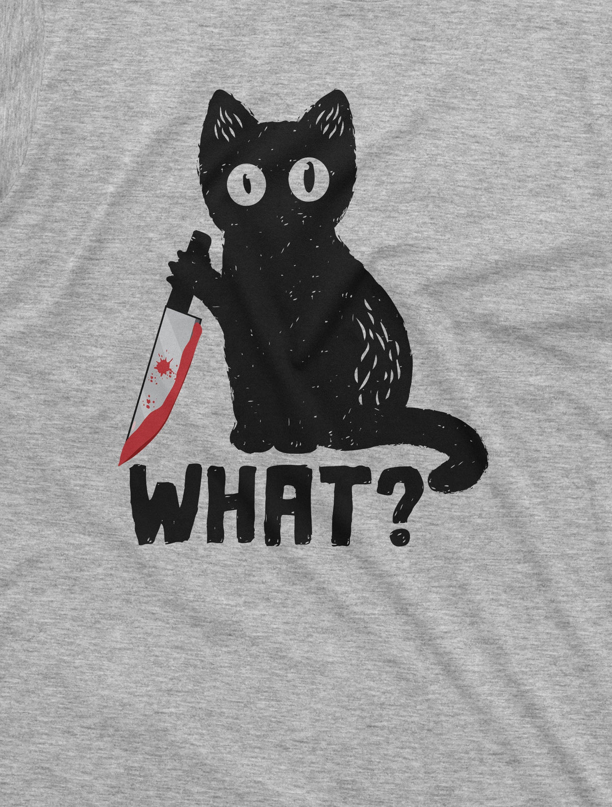Funny Halloween Shirt What Cat with Bloody Knife Humor product image 2