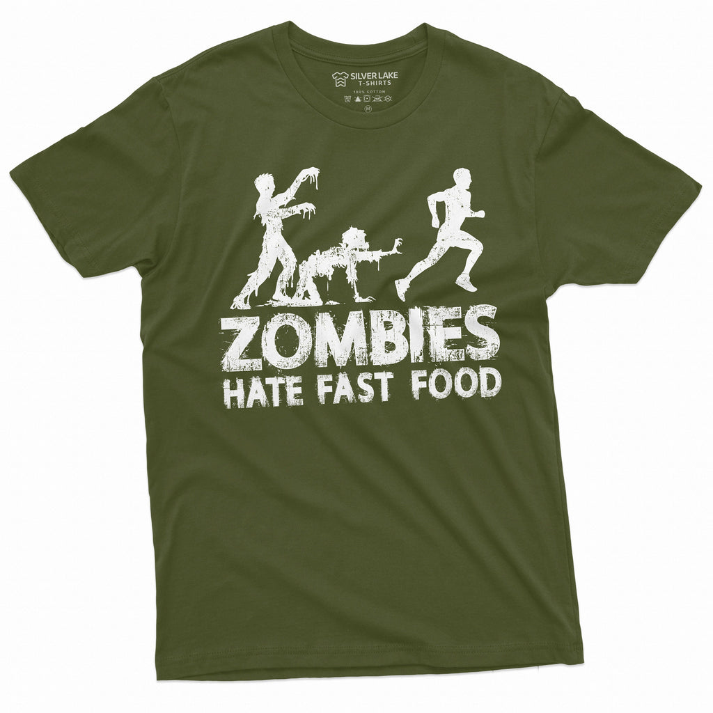 Men's Funny Zombies Hate Fast Food T-shirt Foodie Humor product image 5