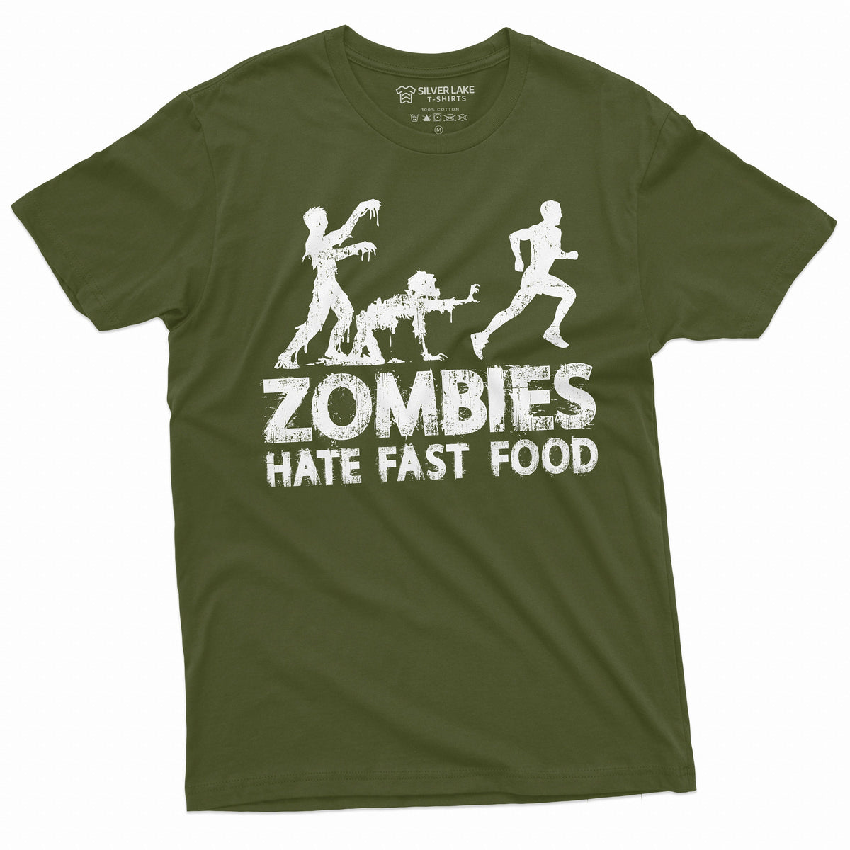 Men's Funny Zombies Hate Fast Food T-shirt Foodie Humor product image 5