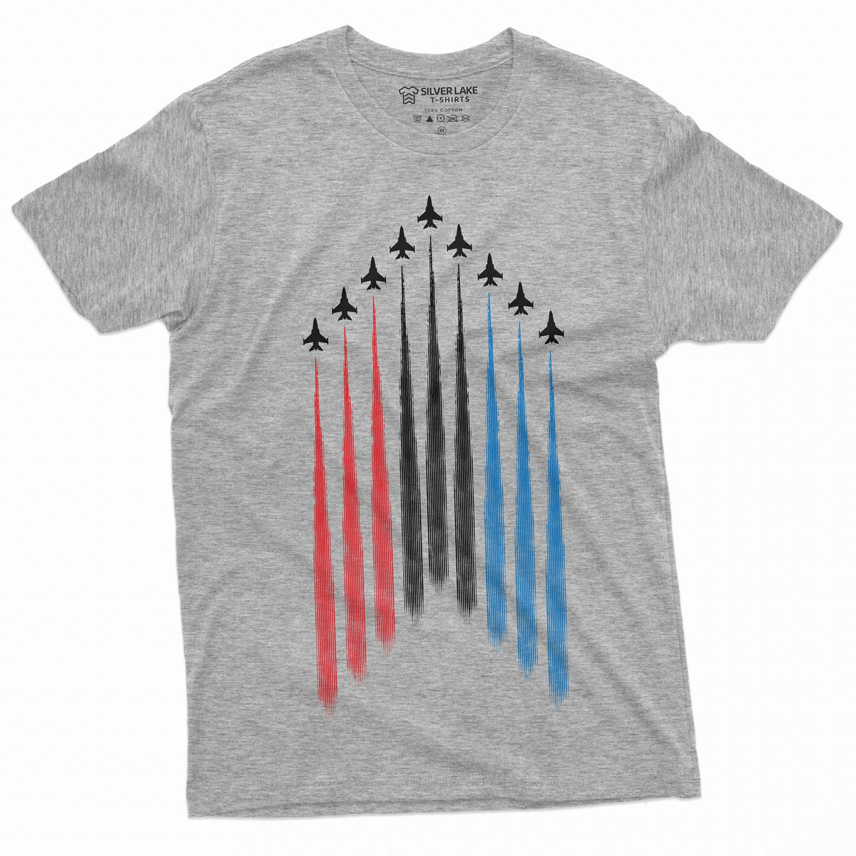 Men's 4th of July Jet Flyover USA Flag Tee Shirt Patriotic product image 5
