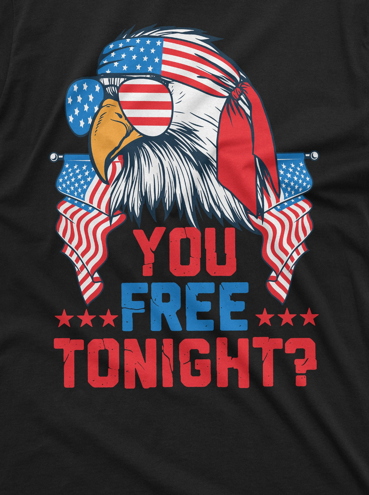 Men's 4th of July Funny Eagle You Free Tonight Teeshirt product image 3