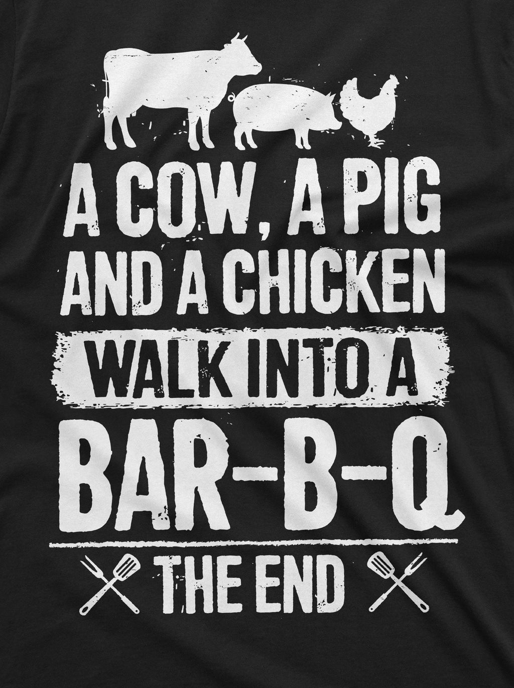 BBQ T-shirt Mens Funny Cow Pig Chicken Story Tee shirt Dad product image 2