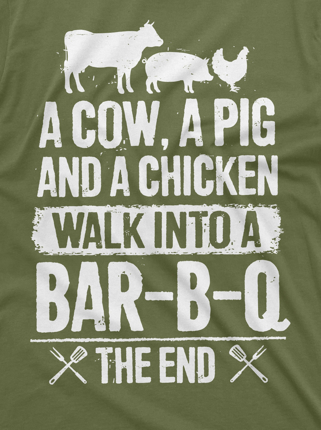 BBQ T-shirt Mens Funny Cow Pig Chicken Story Tee shirt Dad product image 7