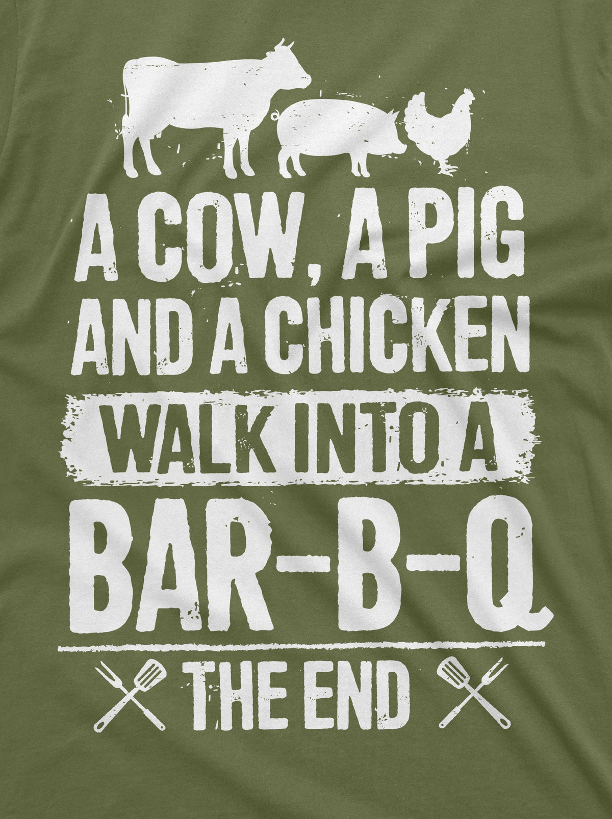 BBQ T-shirt Mens Funny Cow Pig Chicken Story Tee shirt Dad product image 7