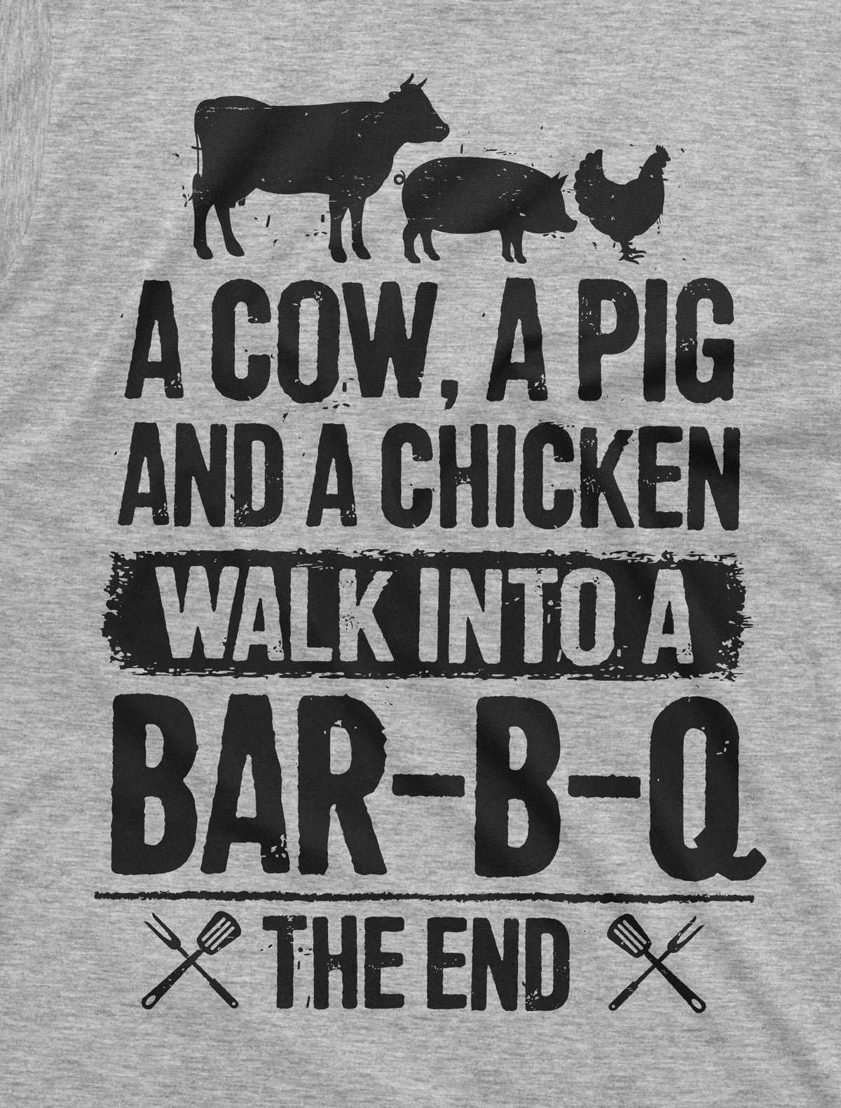 BBQ T-shirt Mens Funny Cow Pig Chicken Story Tee shirt Dad product image 5