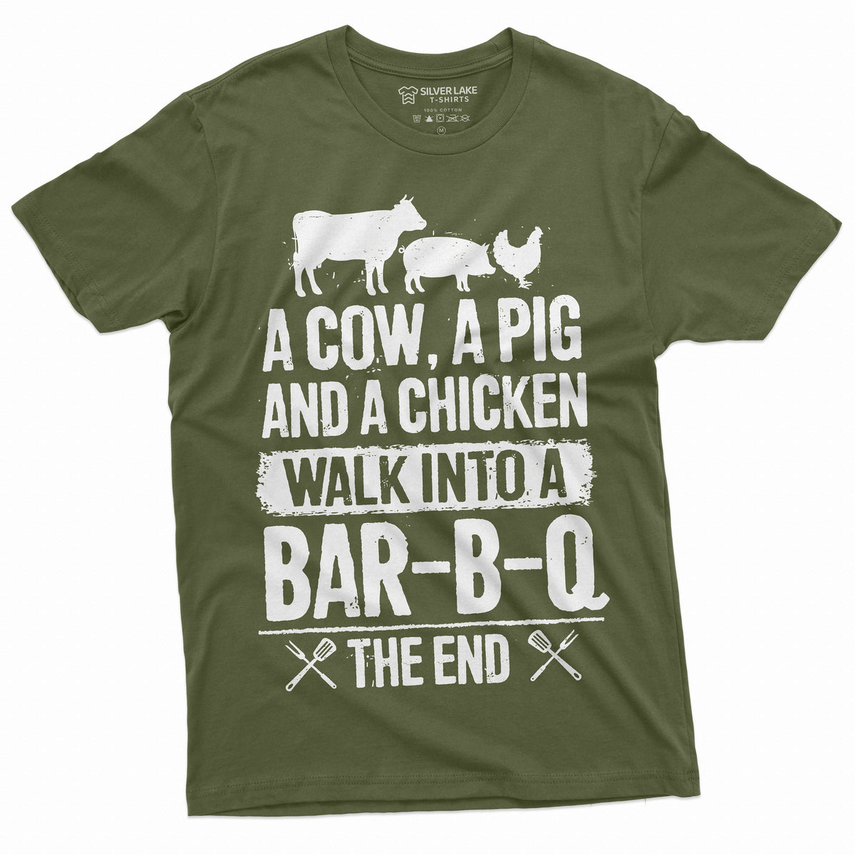 BBQ T-shirt Mens Funny Cow Pig Chicken Story Tee shirt Dad product image 6