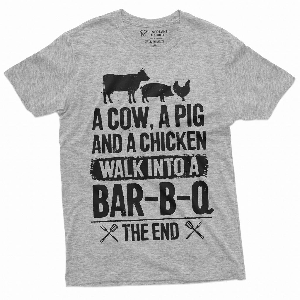 BBQ T-shirt Mens Funny Cow Pig Chicken Story Tee shirt Dad product image 4