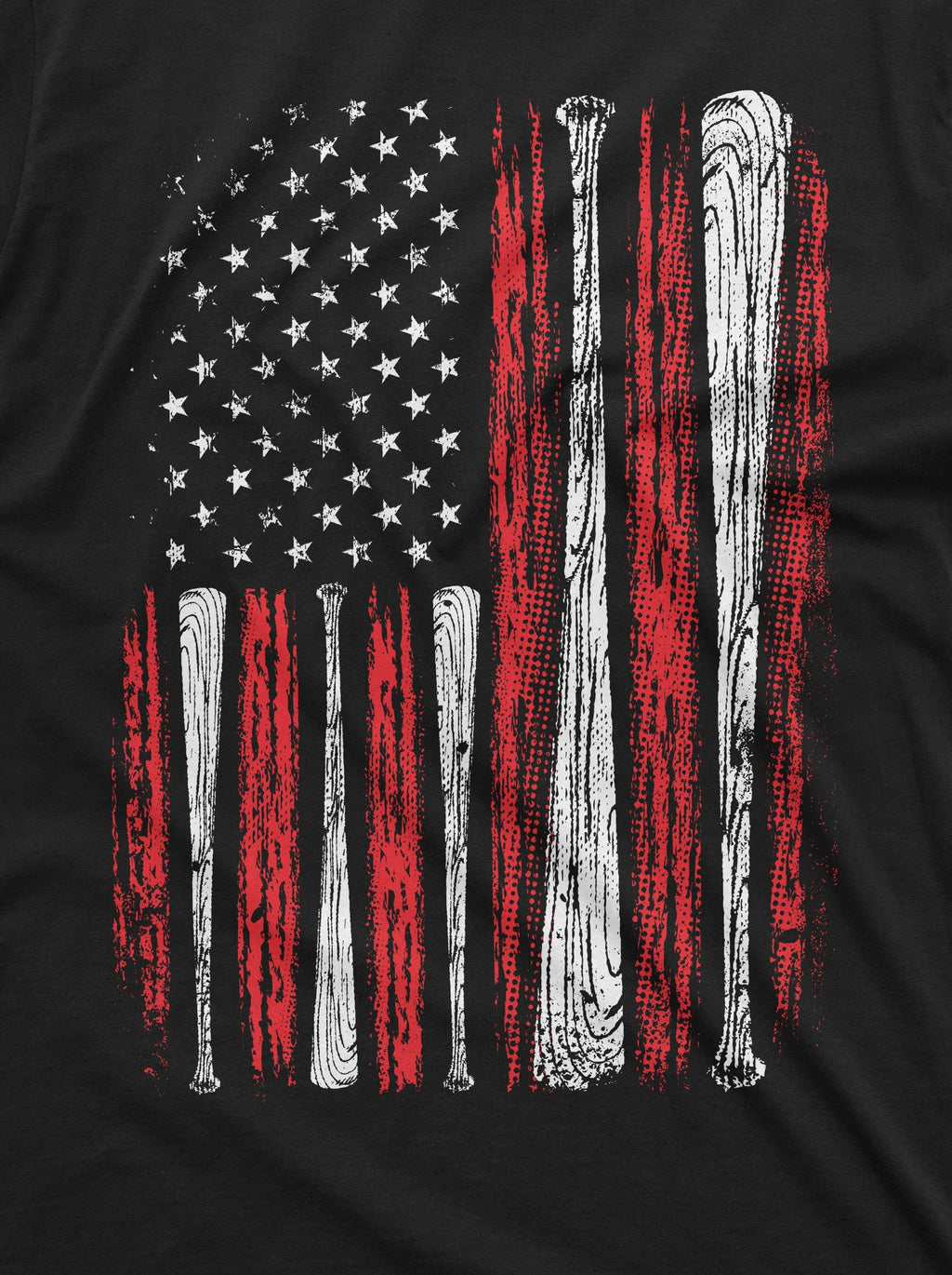 Men's Baseball USA Flag T-shirt Bat American Sports Shirt product image 2