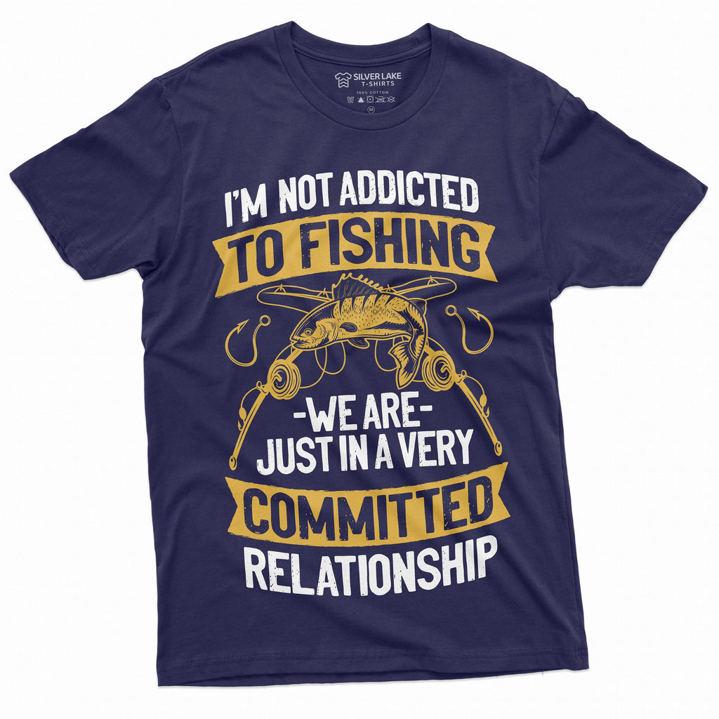Men's Funny Fishing T-shirt Addicted to Grandpa Dad husband product image 1