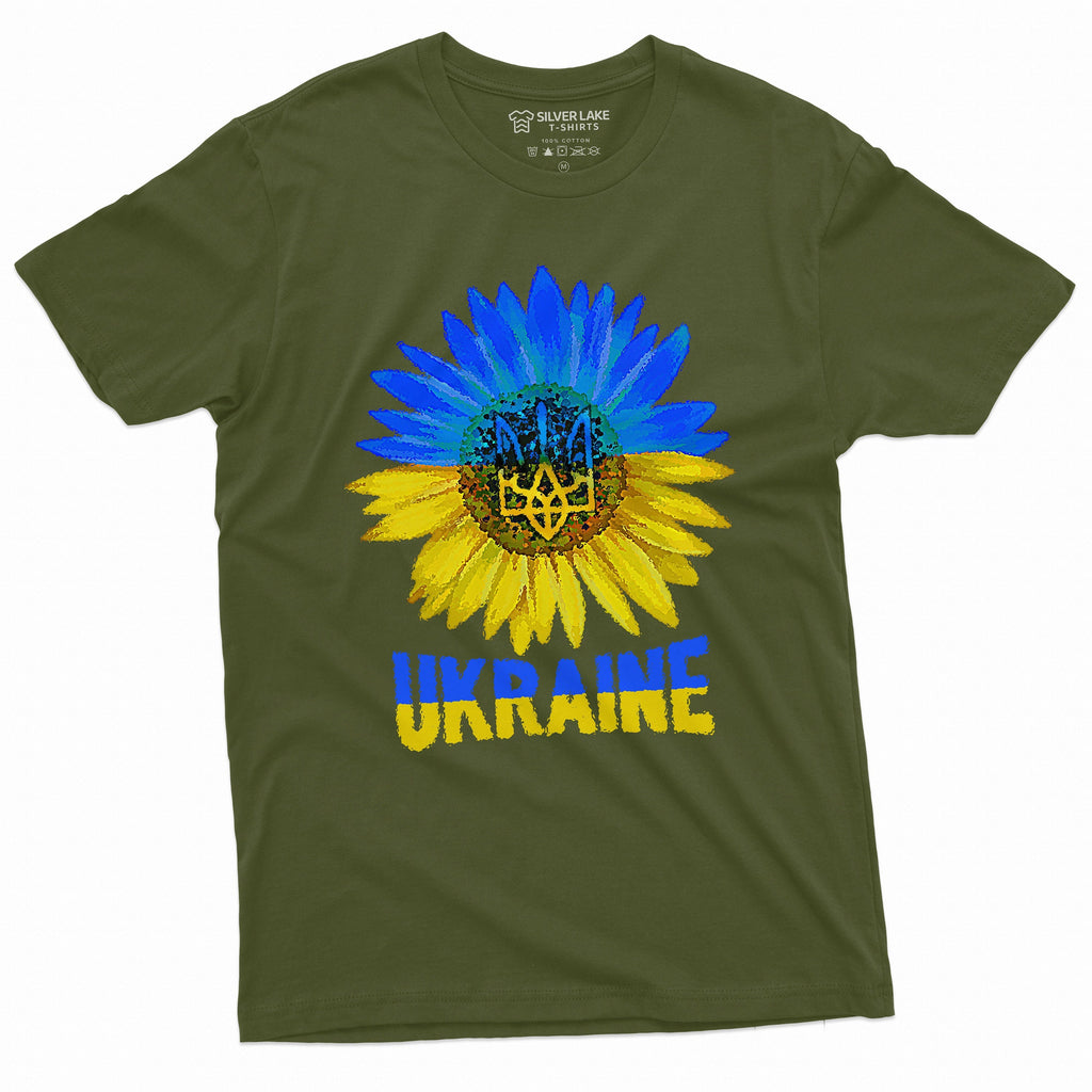 Men's Sunflower Ukraine Support T-shirt Logo Trident Blue product image 3