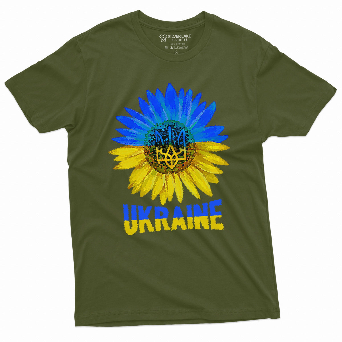 Men's Sunflower Ukraine Support T-shirt Logo Trident Blue product image 3