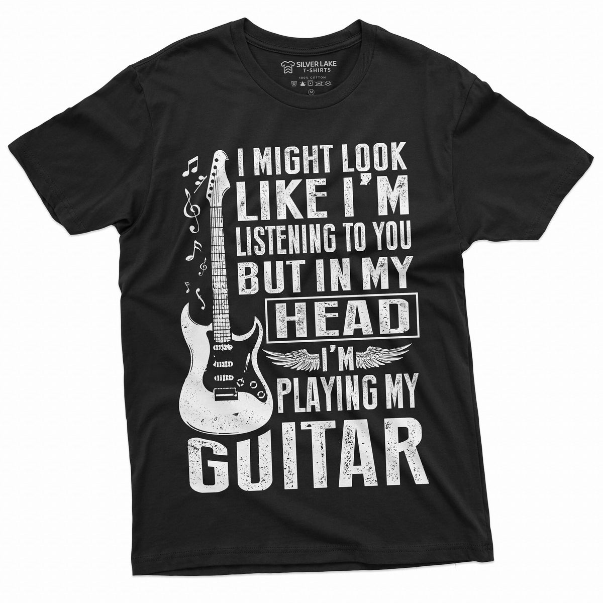 Mens Funny Music Musician Guitarist T-Shirt | in My Head I product image 3