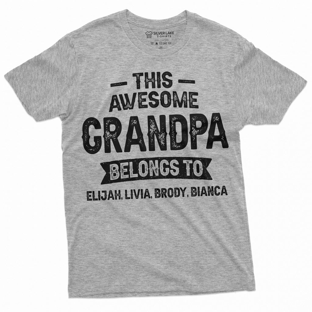 Men's Grandpa T-shirt Grandfather Custom Grandkids Names product image 4