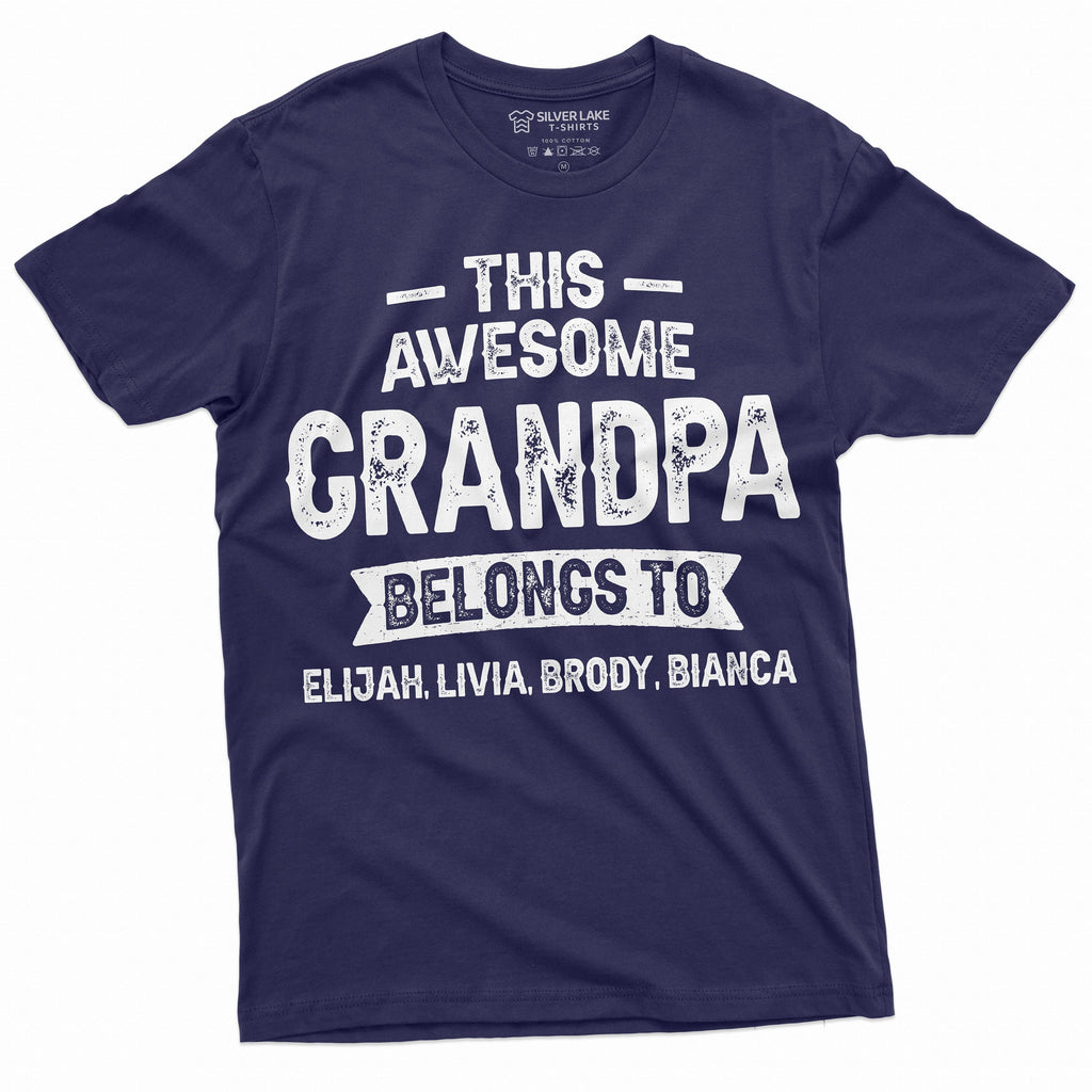 Men's Grandpa T-shirt Grandfather Custom Grandkids Names product image 2
