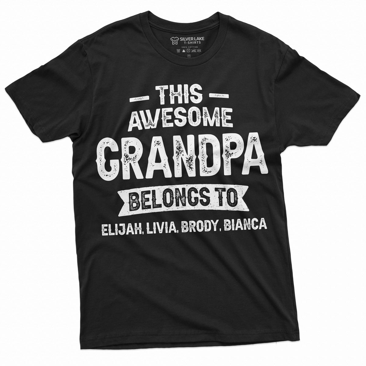 Men's Grandpa T-shirt Grandfather Custom Grandkids Names product image 1