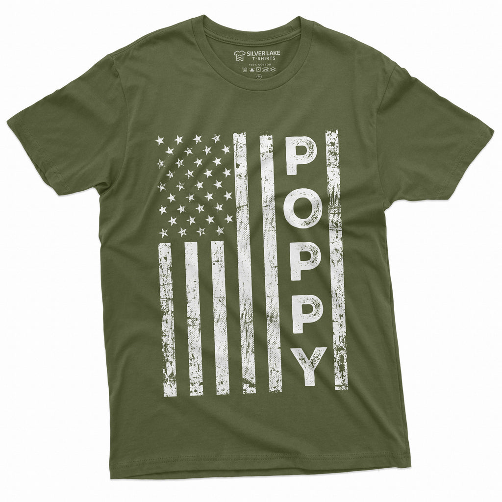 Men's Poppy USA Flag T-shirt Papa Dad Grandpa Father's Day product image 5