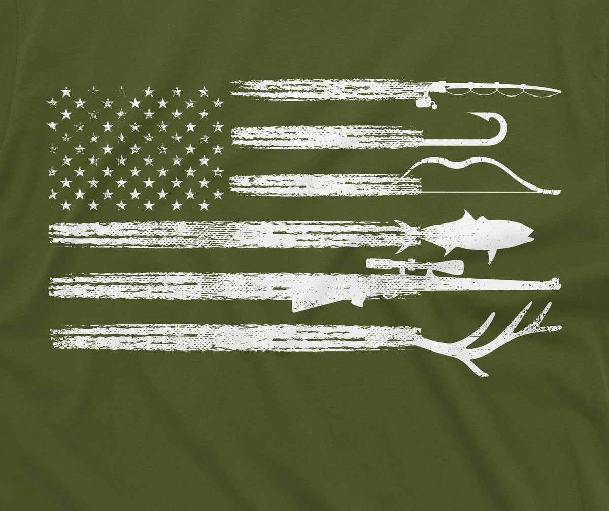 Men's Hunting Fishing Shirt USA Flag Nature Camo Father Dad product image 2