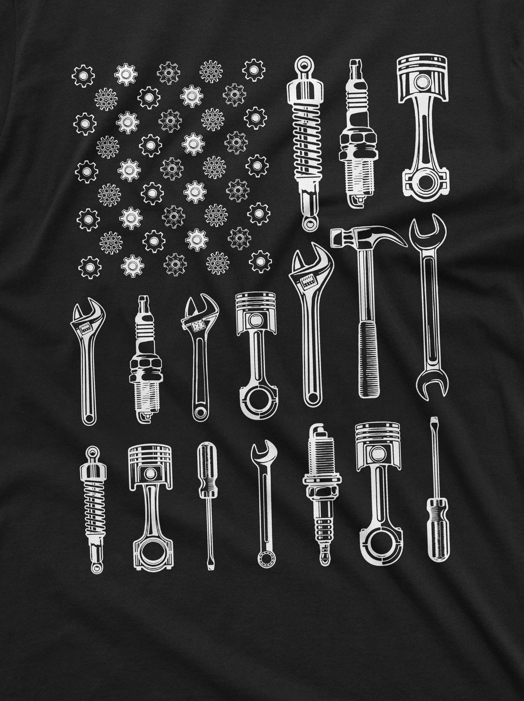Men's Mechanic USA Flag T-shirt Tools patriotic Father's product image 2
