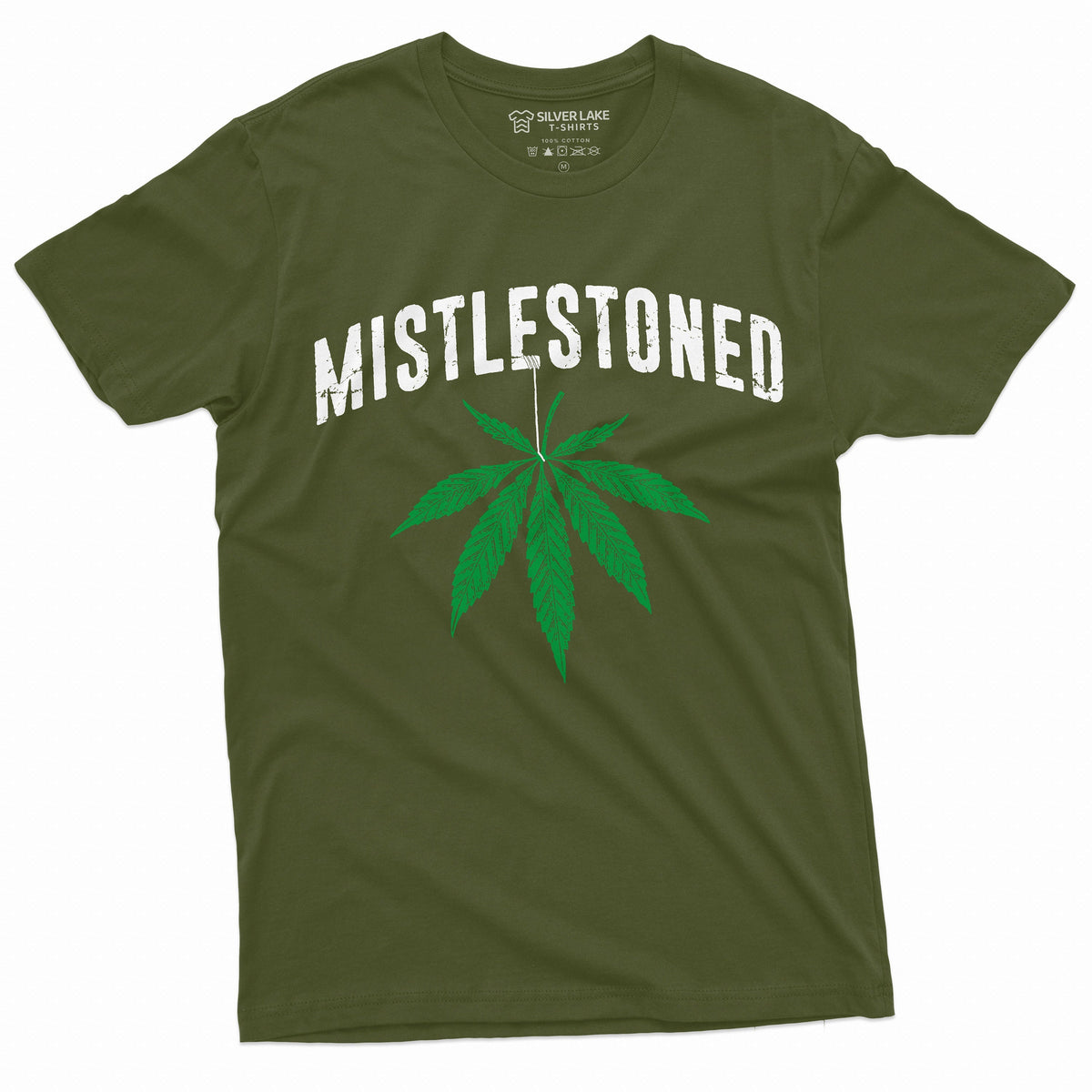 Men’s Mistlestoned Cannabis Weed Funny Christmas Tshirt product image 4