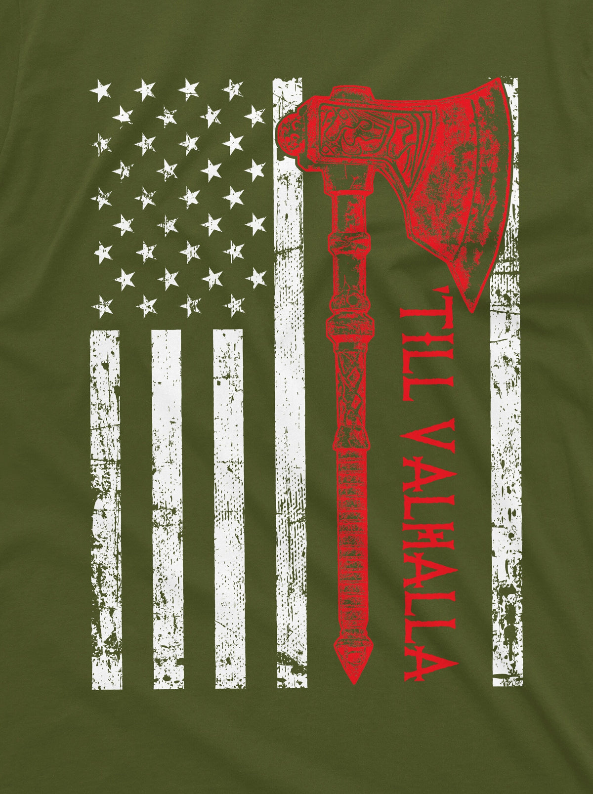 Men's Viking Till Valhalla USA Flag T-shirt American with product image 2