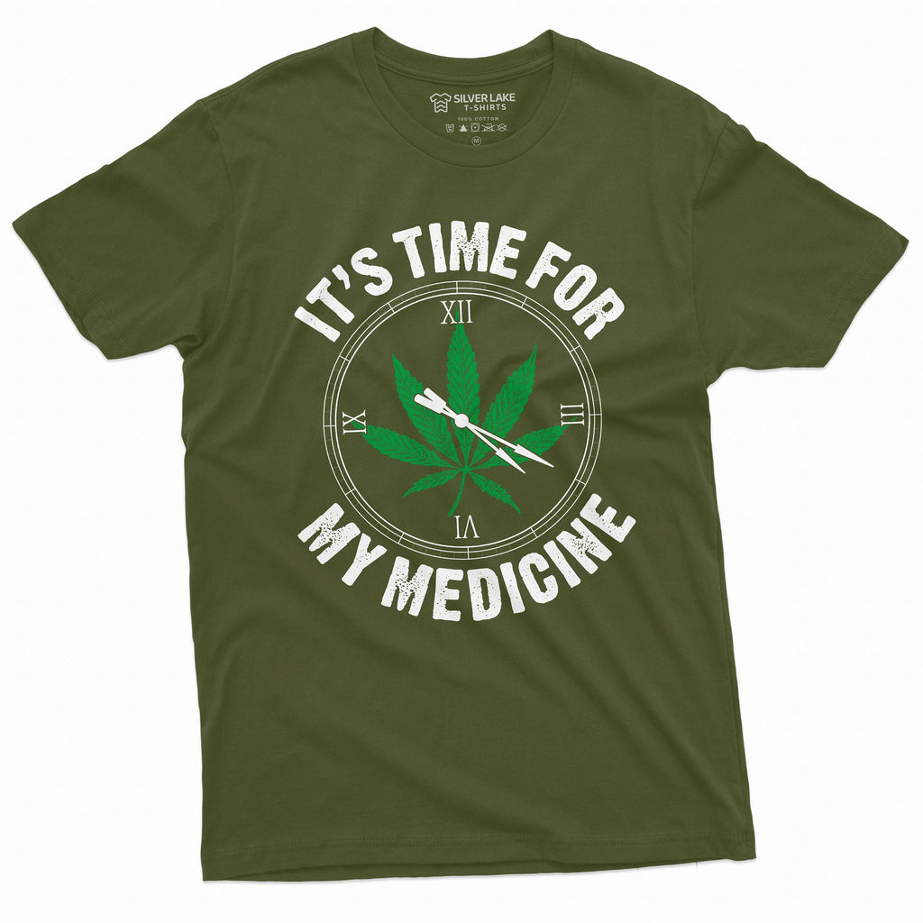 Men's Marijuana Weed Funny T-shirt Time for Medicine 4:20 product image 5