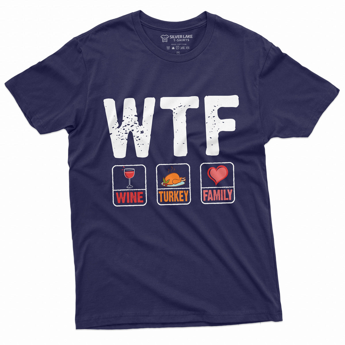 Thanksgiving Funny T-shirt WTF Wine Turkey Family Tee Shirt product image 3