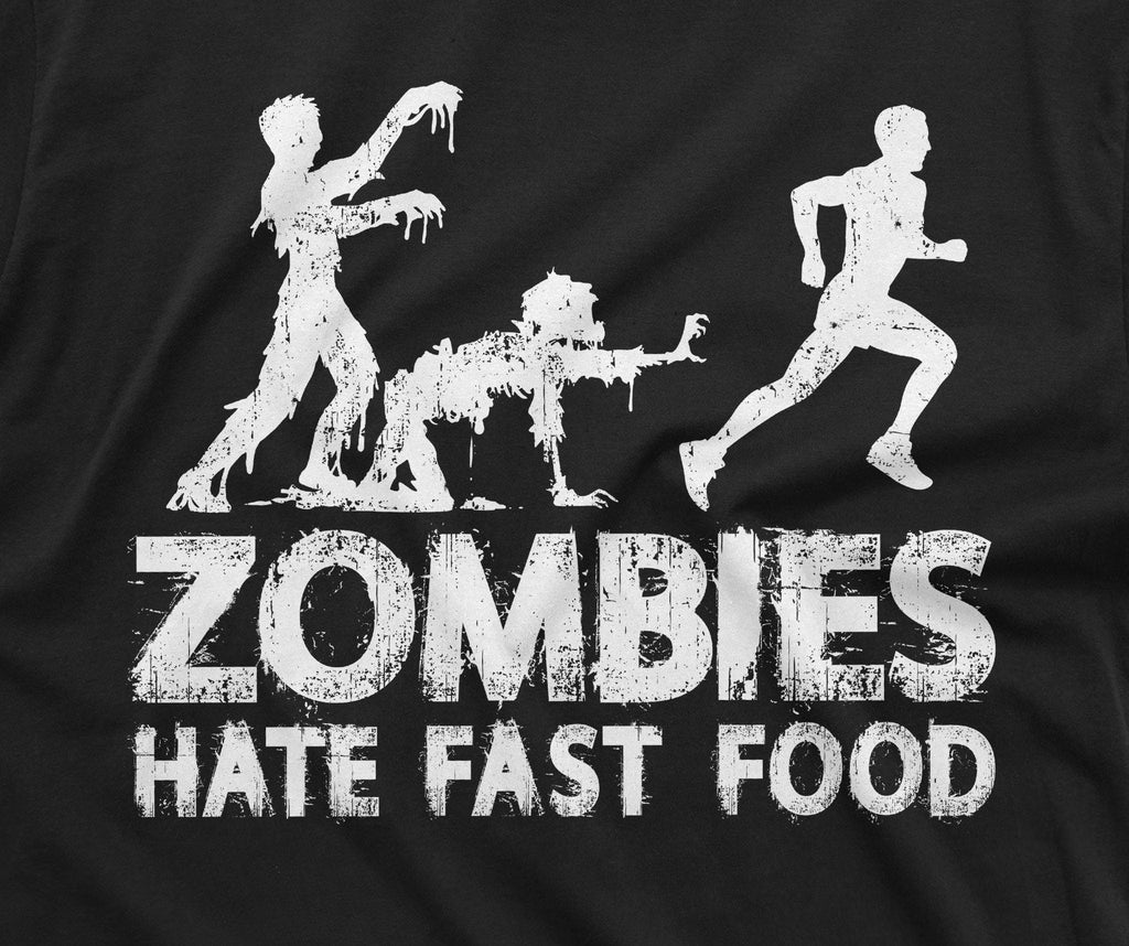 Men's Funny Zombies Hate Fast Food T-shirt Foodie Humor product image 2