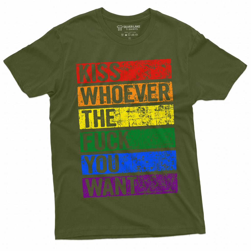 LGBTQ Gay Lesbian Pride Month T-shirt Kiss Whoever you Want product image 5