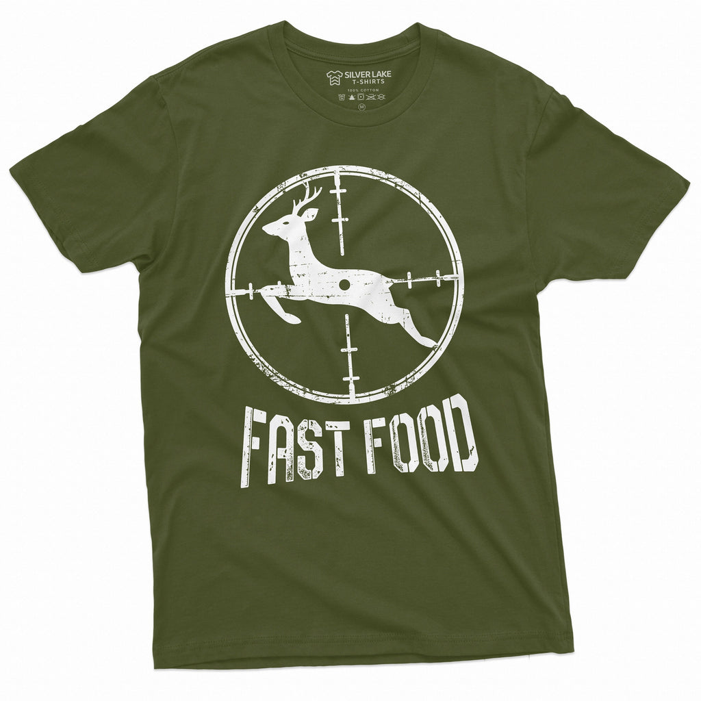 Men's Funny Fast Food Hunting Tee Shirt Deer Running Humor product image 1