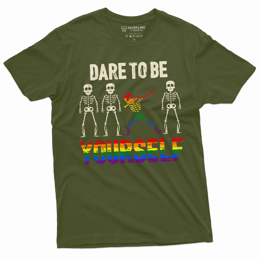 Dare to be yourself LGBTQ T-shirt Gay Lesbian Mens Womens product image 5