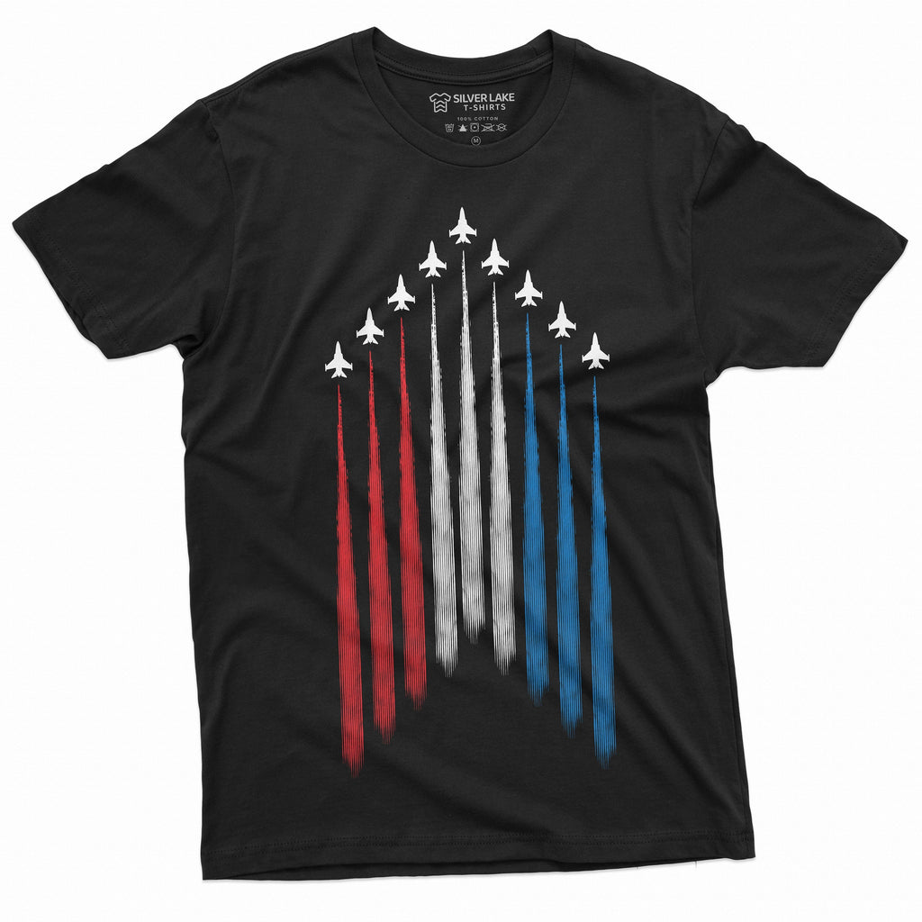 Men's 4th of July Jet Flyover USA Flag Tee Shirt Patriotic product image 4