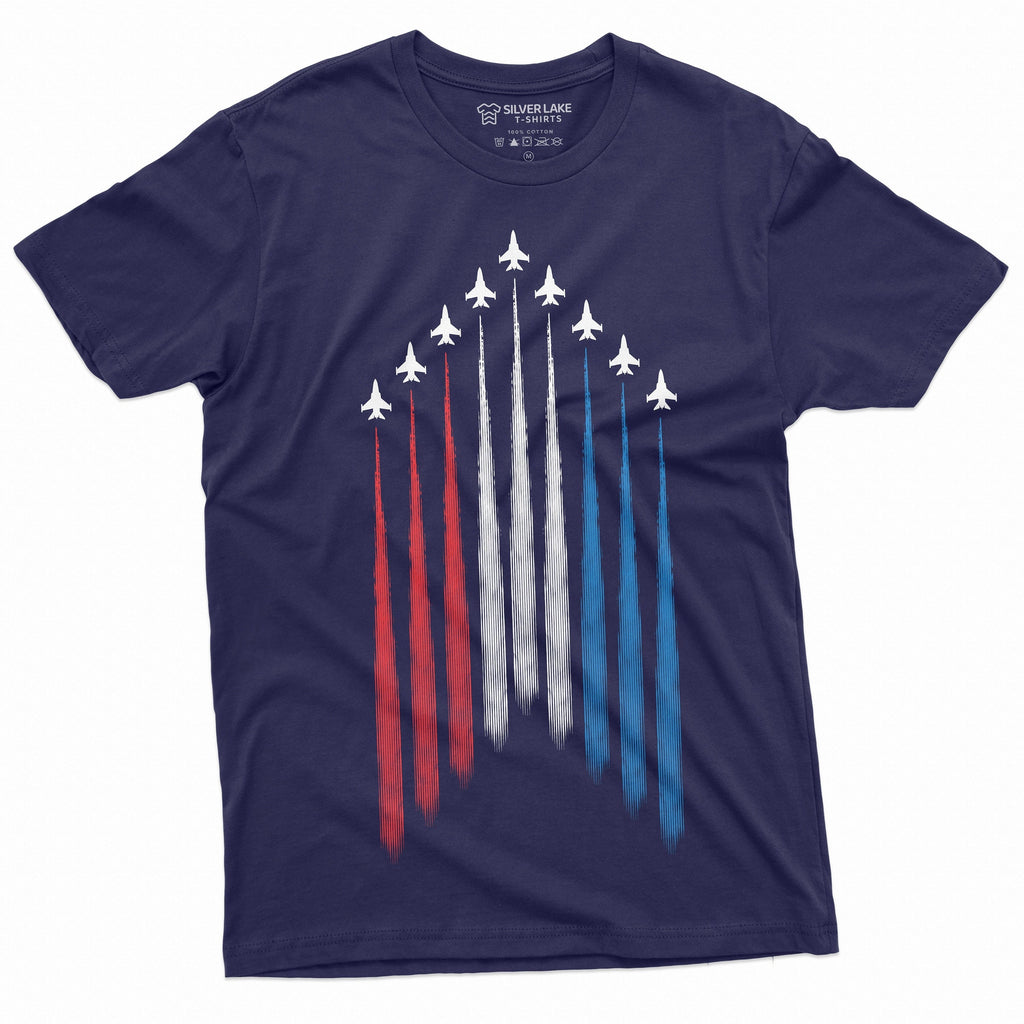 Men's 4th of July Jet Flyover USA Flag Tee Shirt Patriotic product image 1