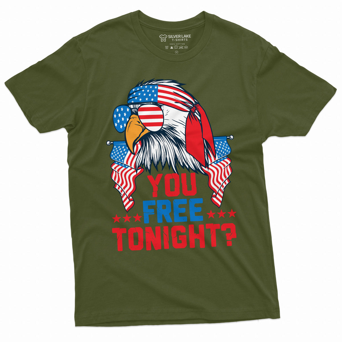 Men's 4th of July Funny Eagle You Free Tonight Teeshirt product image 5