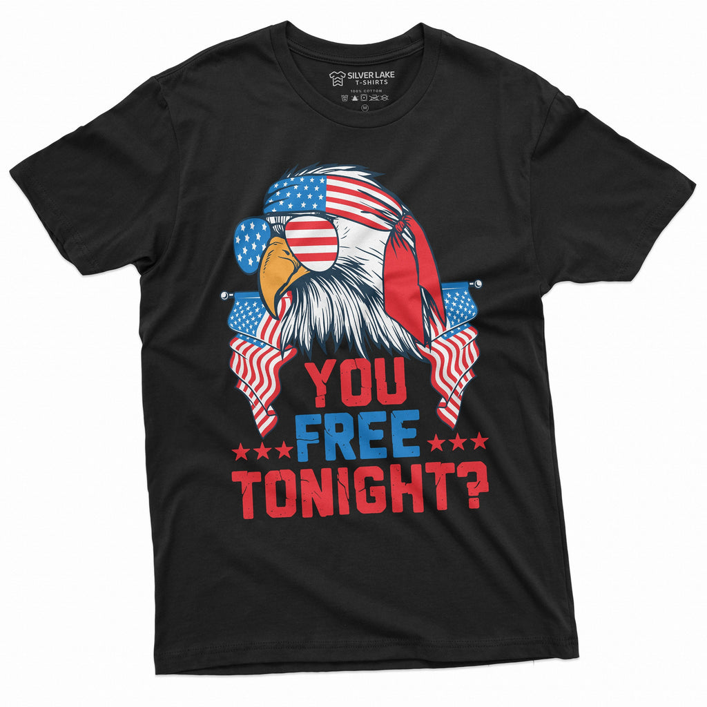 Men's 4th of July Funny Eagle You Free Tonight Teeshirt product image 2