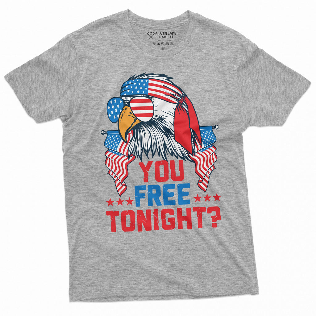 Men's 4th of July Funny Eagle You Free Tonight Teeshirt product image 4