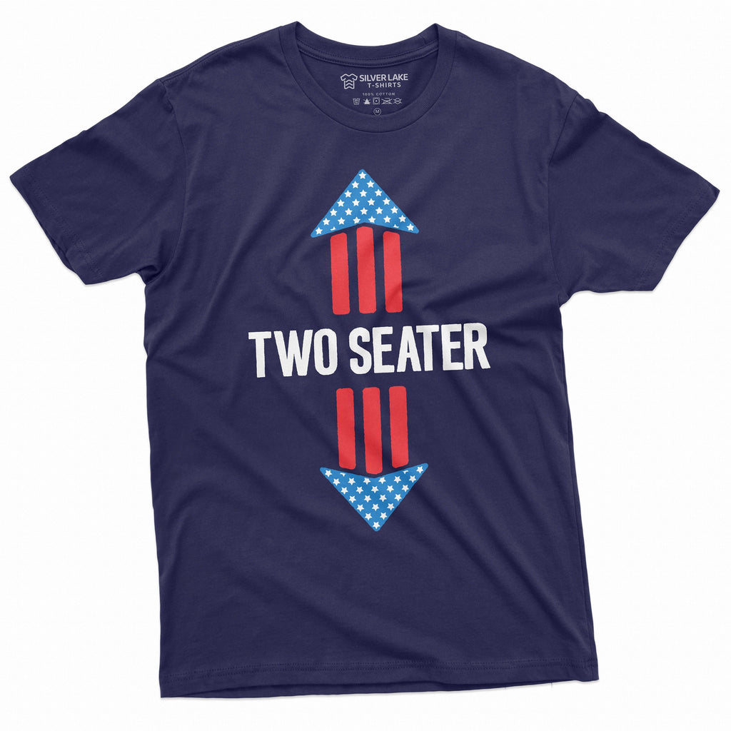 Men's Funny Two-Seater T-shirt 4th of July US Flag Birthday product image 1