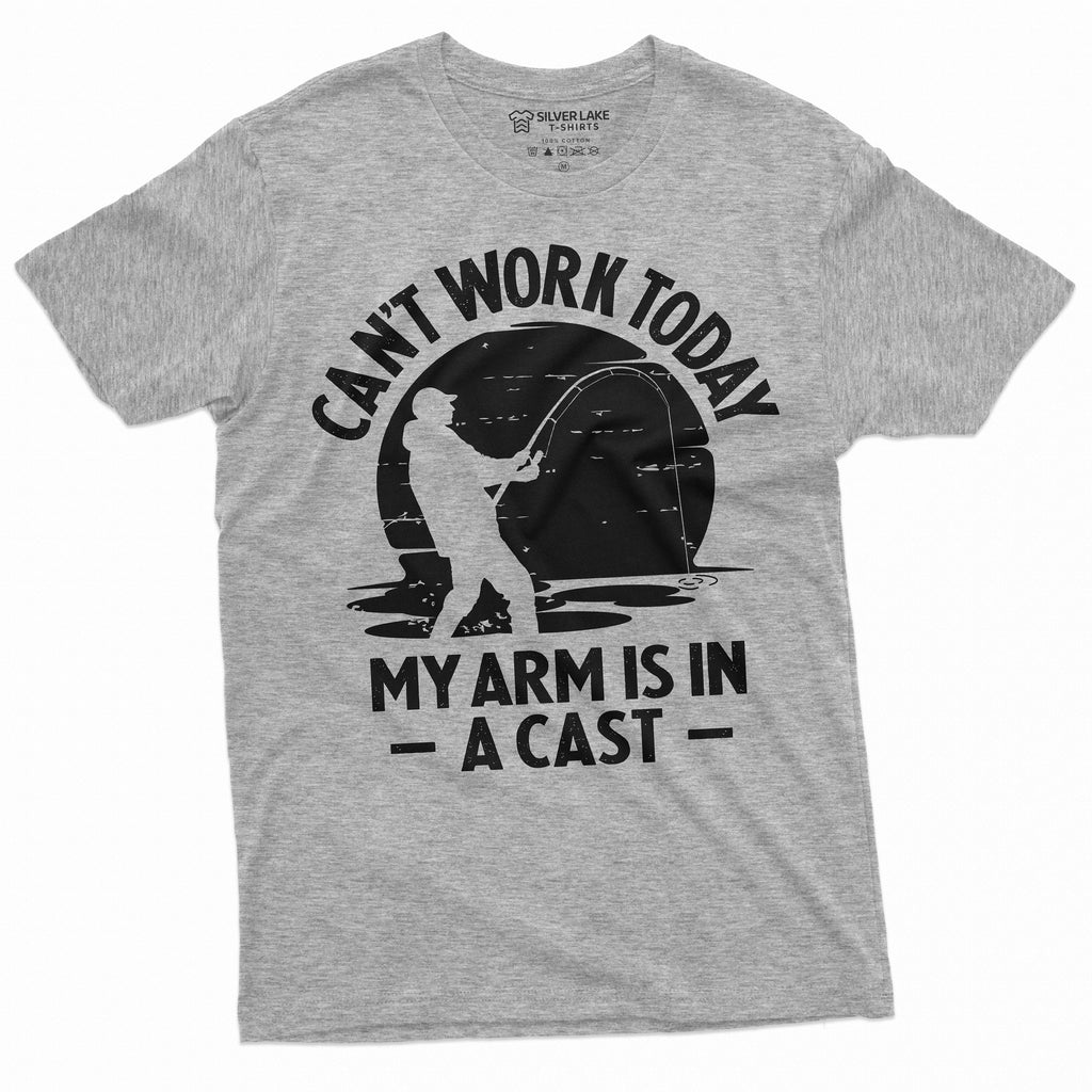 Men's Funny Fishing T-shirt Can't Work today my arm is in a product image 5