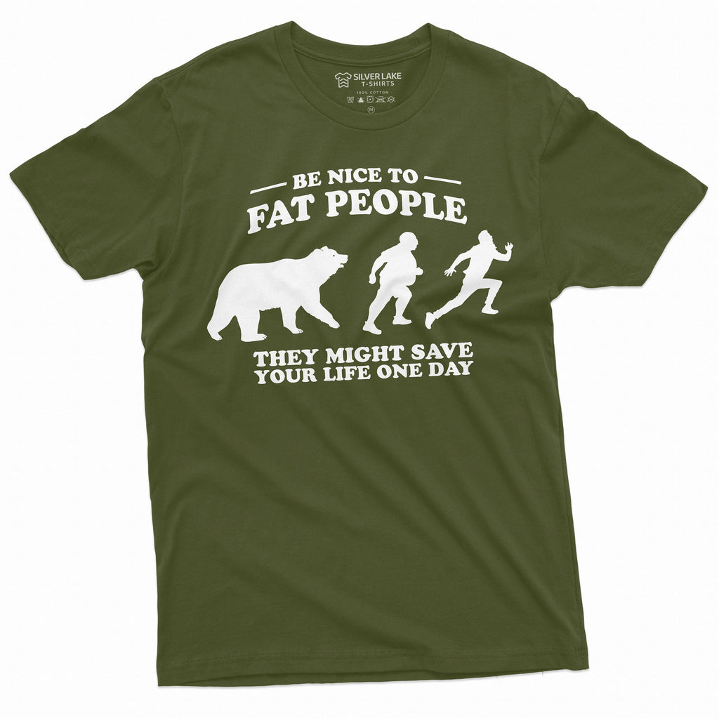 Men's Funny Be nice to fat people Humorous Tee Shirt product image 4