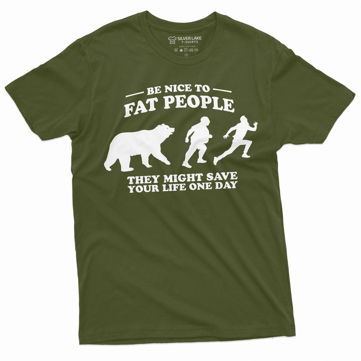 Men's Funny Be nice to fat people Humorous Tee Shirt product image 4